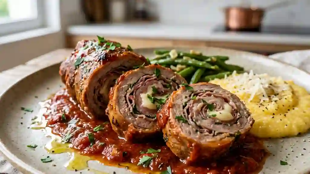 Braciola fondante au pecorino et sauce tomate - Photo de présentation