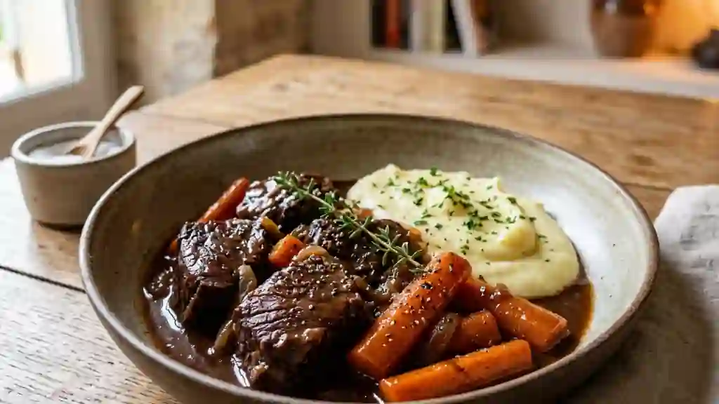 Braisé de bœuf fondant aux carottes - Photo de présentation