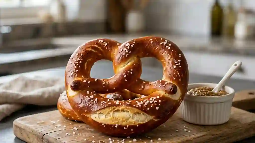Bretzels briochés et fondants au gros sel - Photo de présentation
