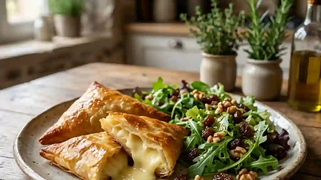 Bricks au Chaumes fondants et salade aux raisins - Photo de présentation