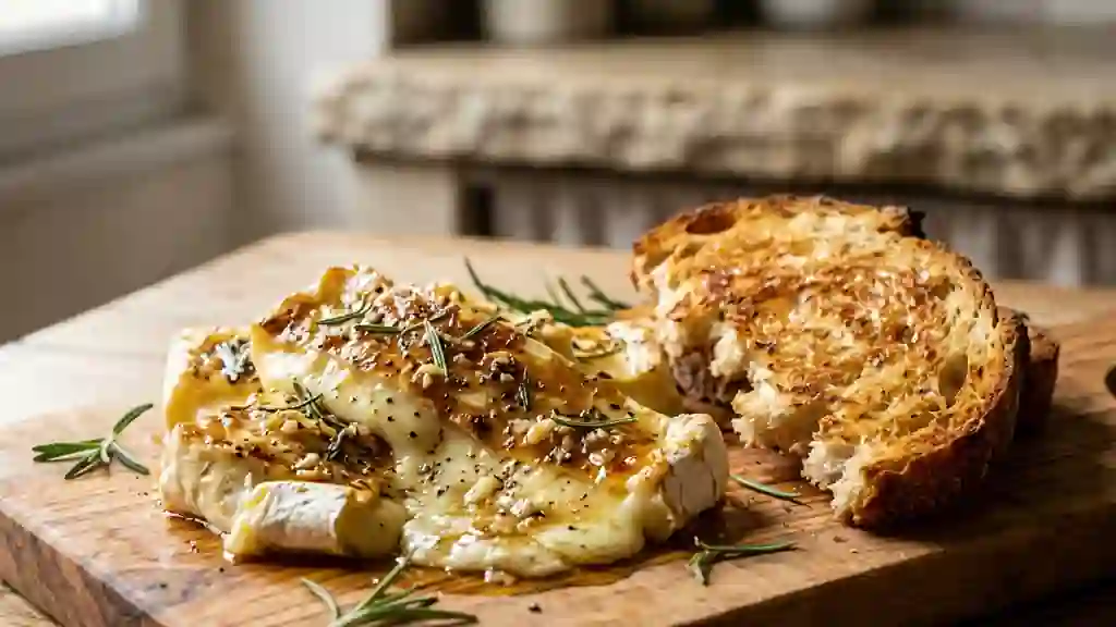 Brie rôti au miel et romarin - Photo de présentation