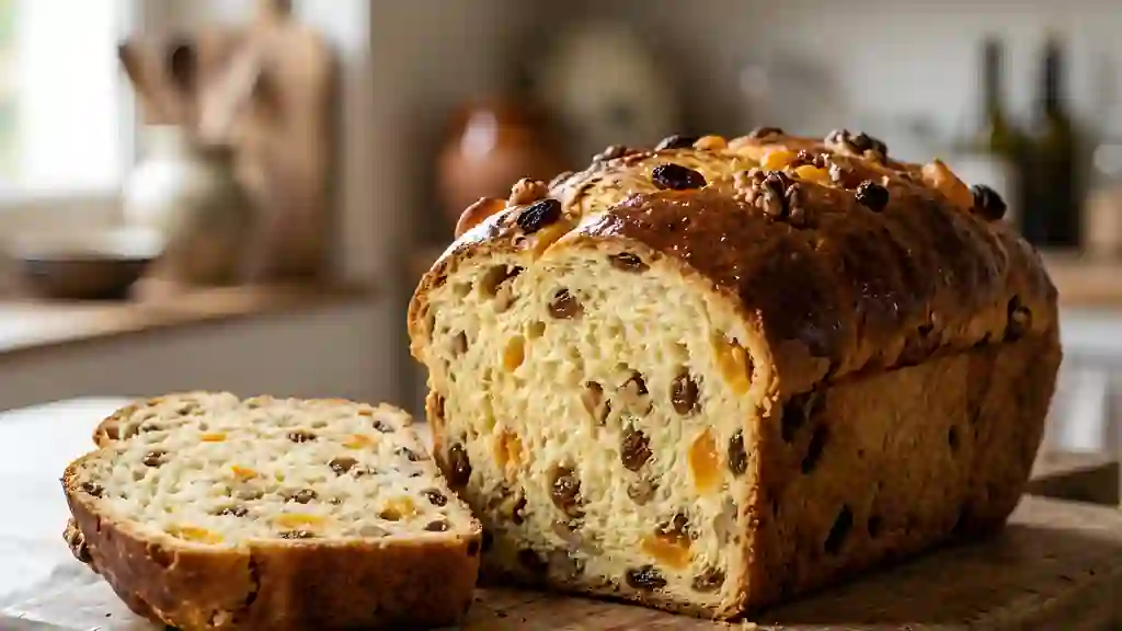 Brioche moelleuse aux éclats de fruits secs - Photo de présentation