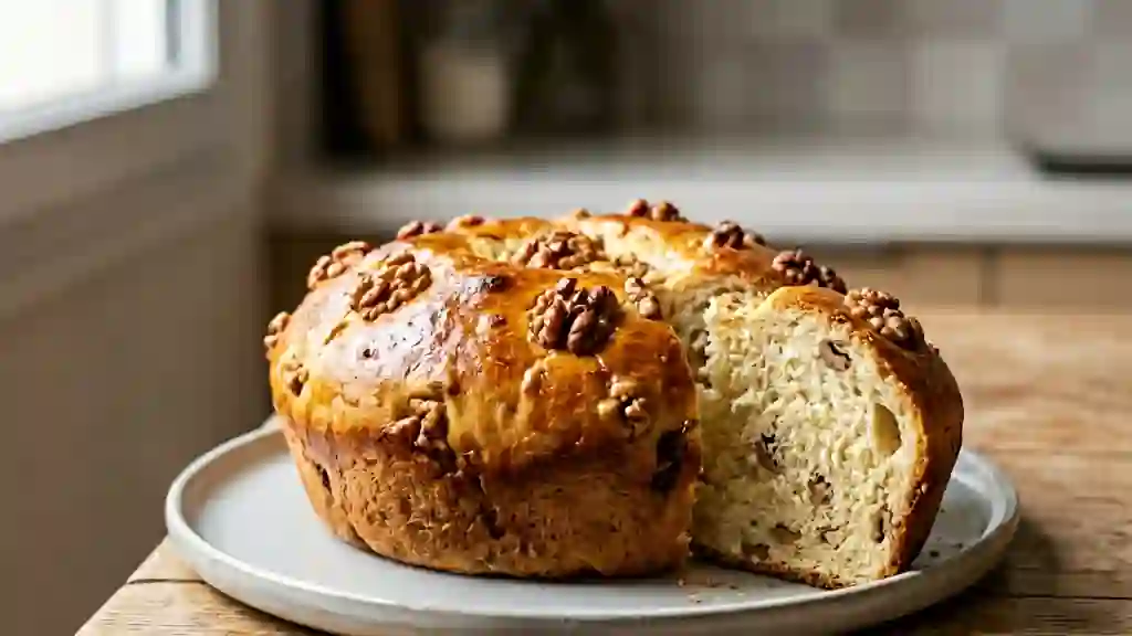 Brioche moelleuse aux éclats de noix - Photo de présentation