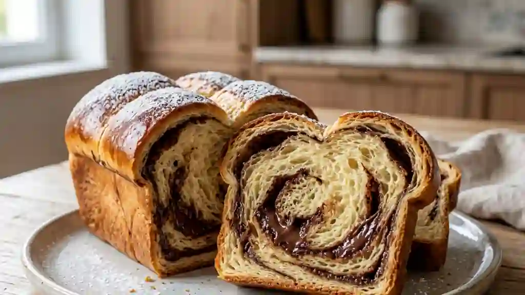Brioche tressée au cœur chocolat fondant - Photo de présentation