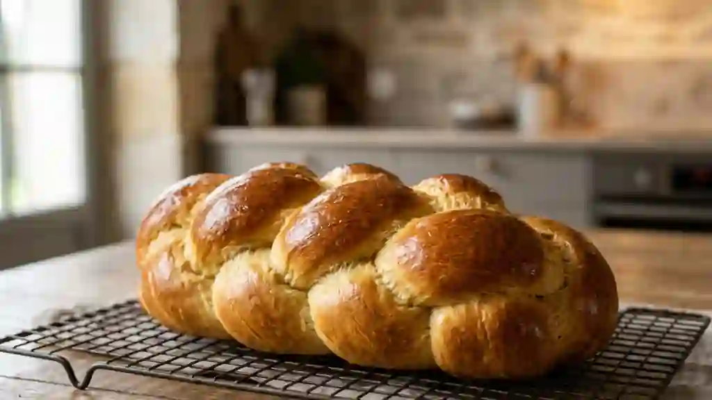 Brioche tressée dorée et mie filante - Photo de présentation
