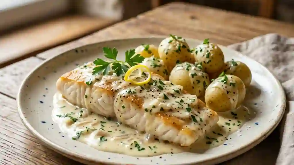Brochet Fondant à la Crème et Vin Blanc - Photo de présentation