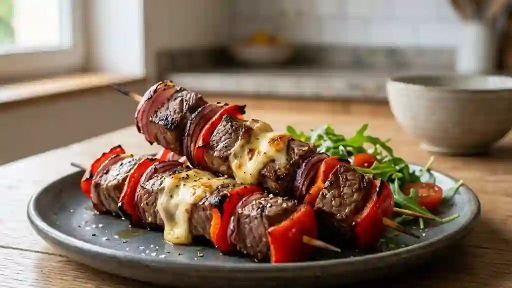 Brochettes de Bœuf au Cœur de Mozzarella - Photo de présentation