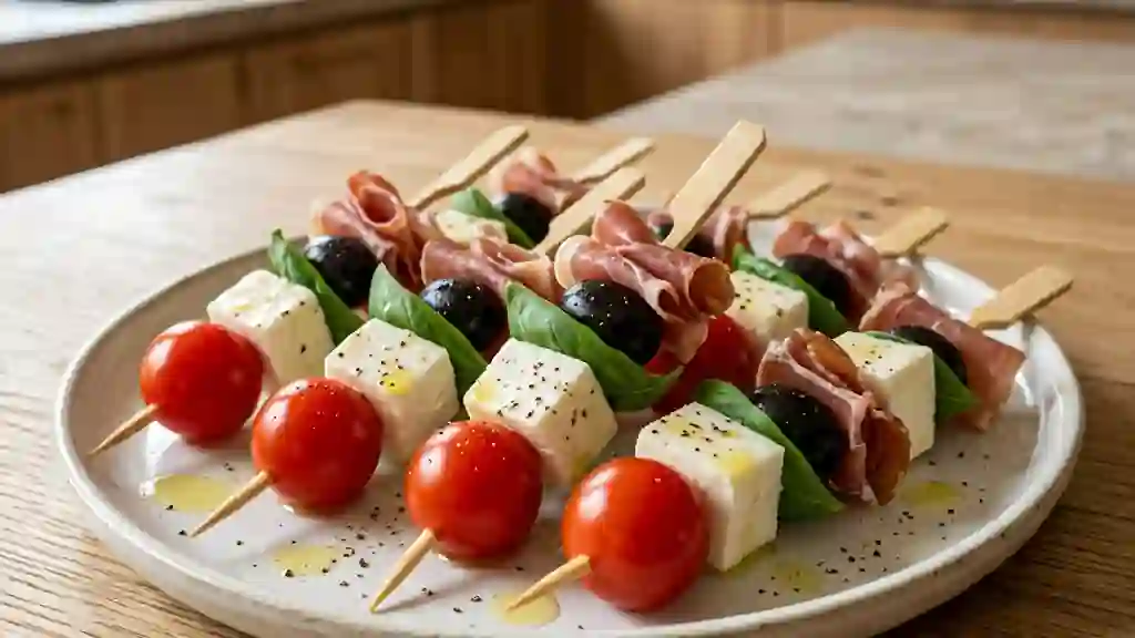 Piques Apéritives Jambon Cru et Mozzarella - Photo de présentation