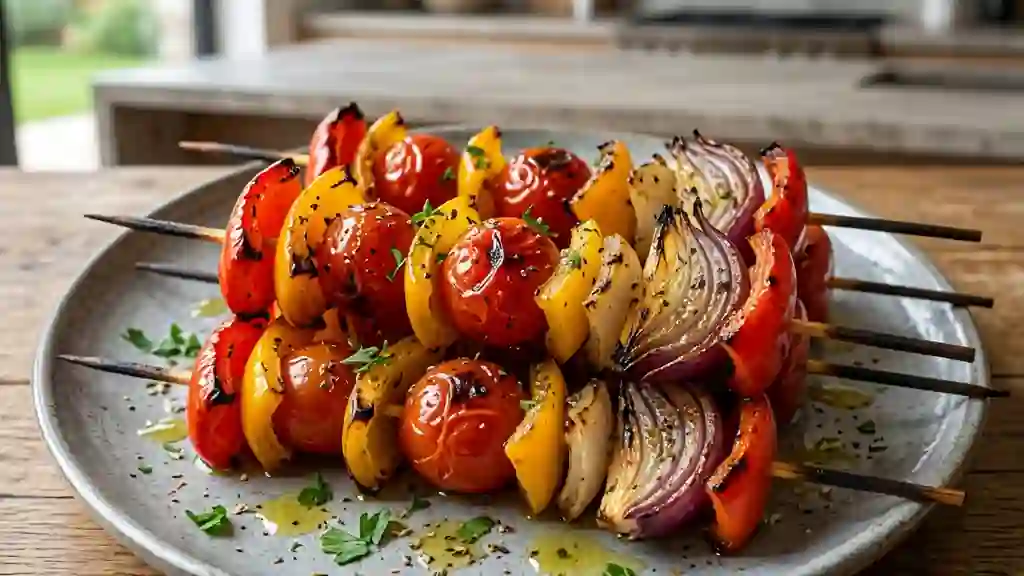 Brochettes de légumes grillées aux herbes - Photo de présentation