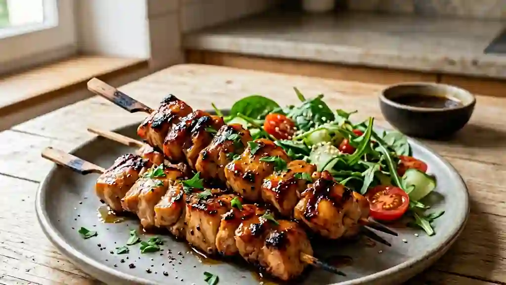 Brochettes de poulet laquées à l'érable - Photo de présentation