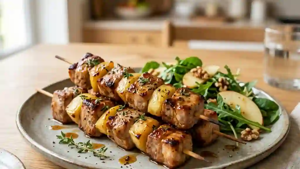Porc laqué au miel et pommes caramélisées - Photo de présentation