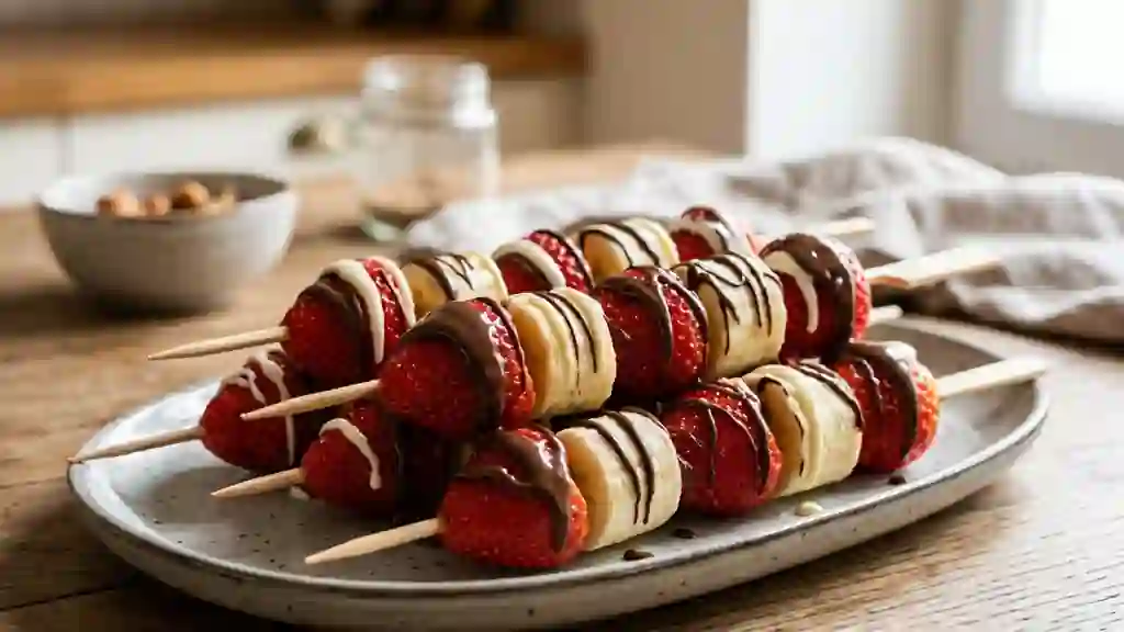 Brochettes Fruits et Duo de Chocolats - Photo de présentation