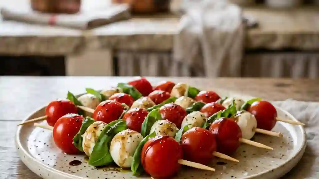 Billes Caprese Fondantes au Basilic Frais - Photo de présentation