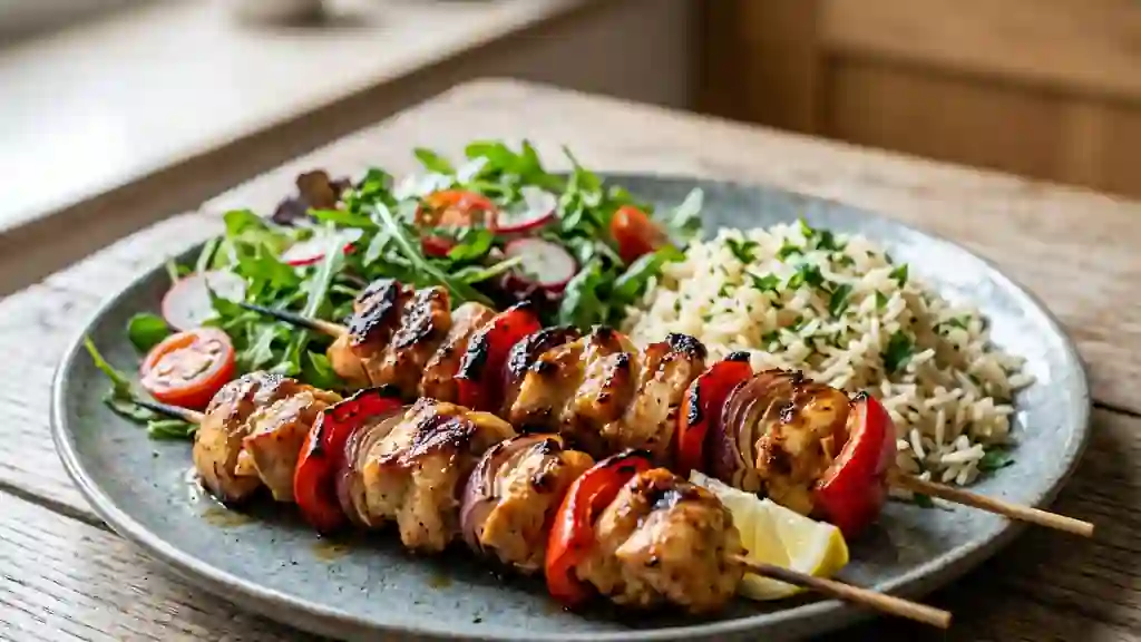 Brochettes de poulet tendres au citron - Photo de présentation