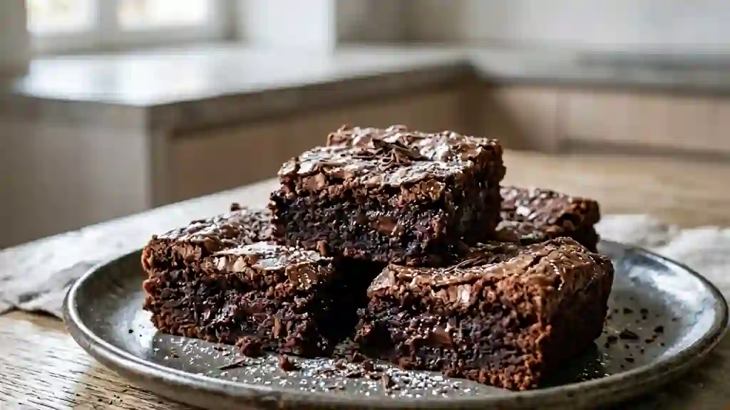 Brownie fondant au chocolat noir - Photo de présentation