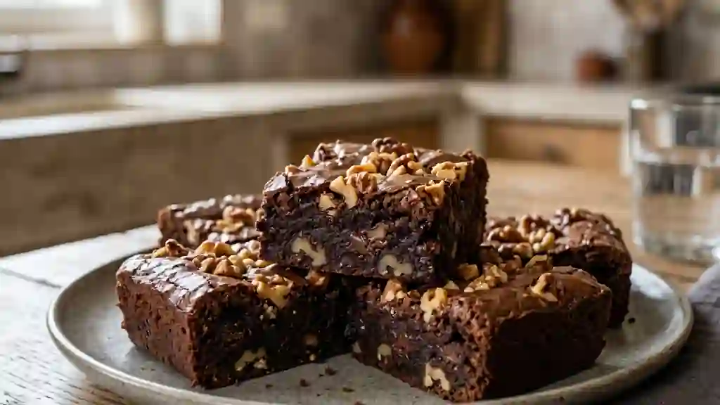 Brownie fondant aux noix croquantes - Photo de présentation