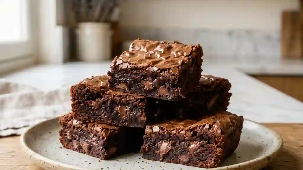 Brownies fondants au duo de chocolats - Photo de présentation