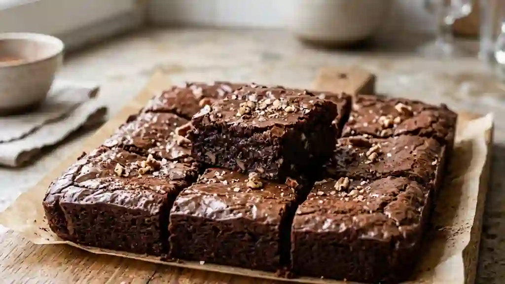 Brownie fondant au chocolat noir intense - Photo de présentation