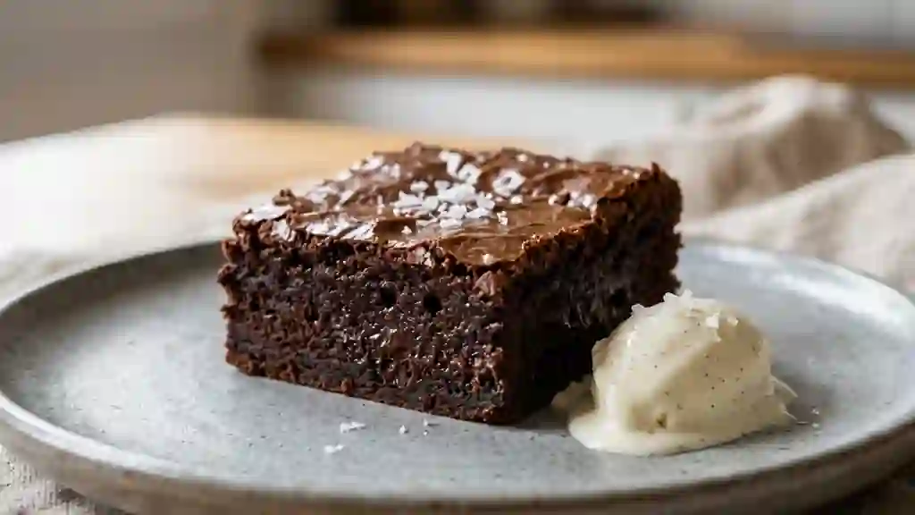 Brownie fondant au chocolat noir intense - Photo de présentation