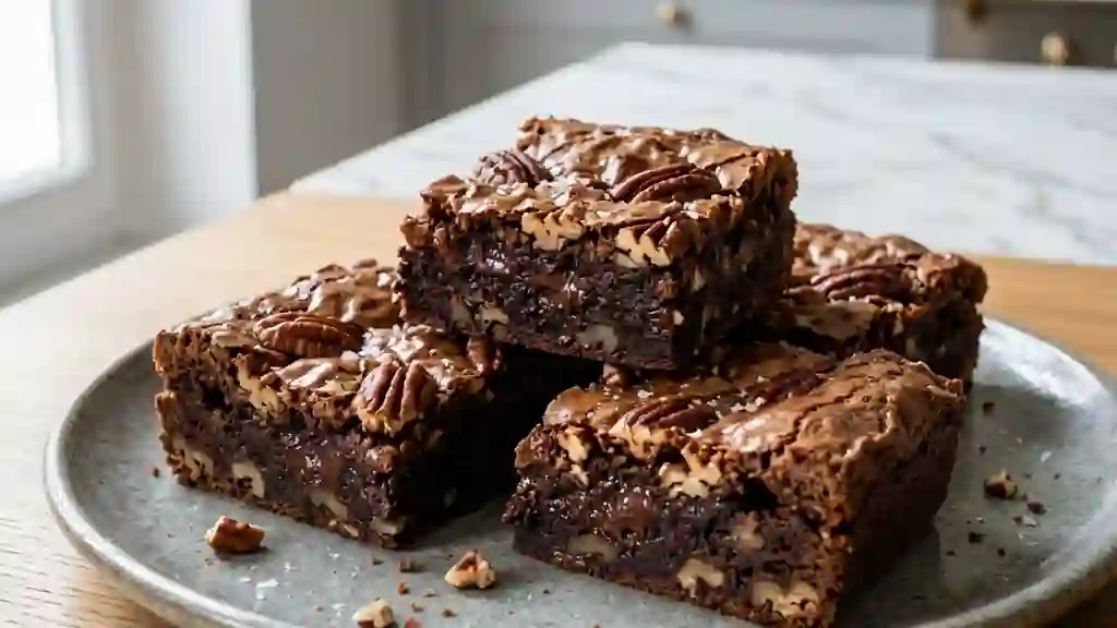 Brownie chocolat noir et pécan craquantes - Photo de présentation