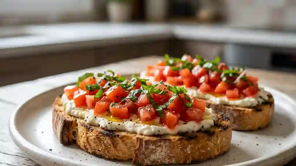 Bruschettas craquantes au Carré frais et ail - Photo de présentation