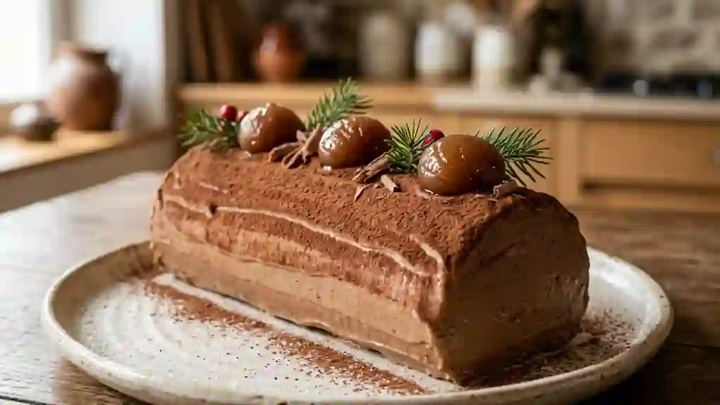 Bûche fondante aux marrons et mascarpone - Photo de présentation