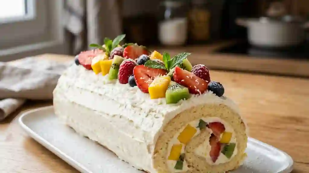 Bûche nuage aux fruits frais - Photo de présentation