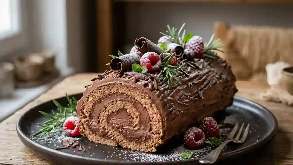 Bûche Fondante à la Mousse de Chocolat Noir - Photo de présentation