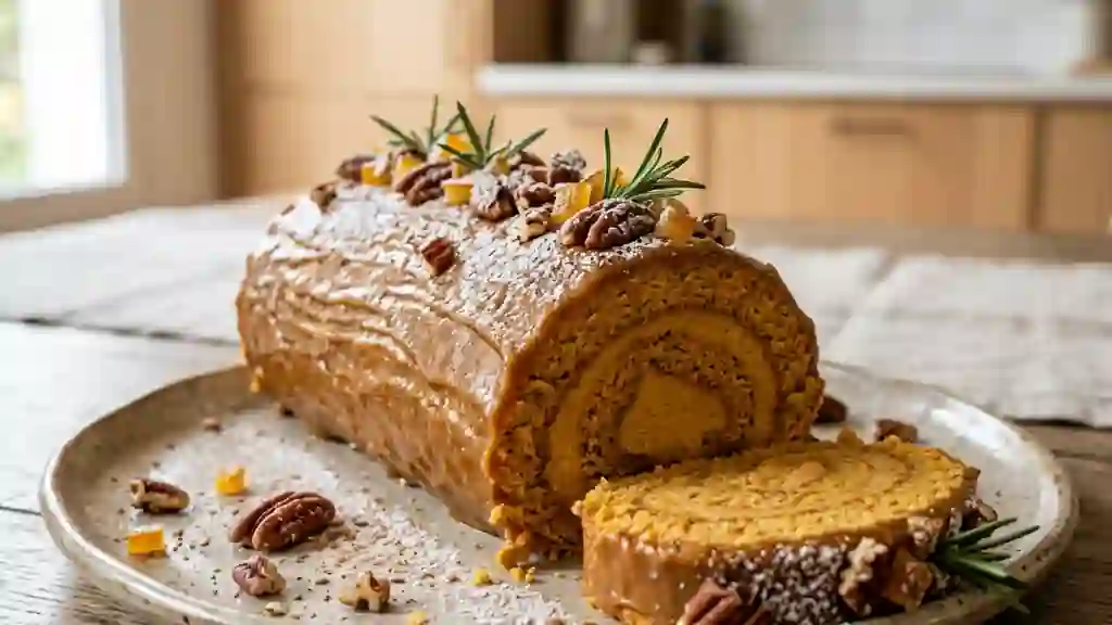 Bûche fondante à la patate douce et cannelle - Photo de présentation