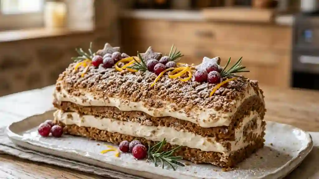 Bûche Fondante au Pain d'Épices et Orange - Photo de présentation