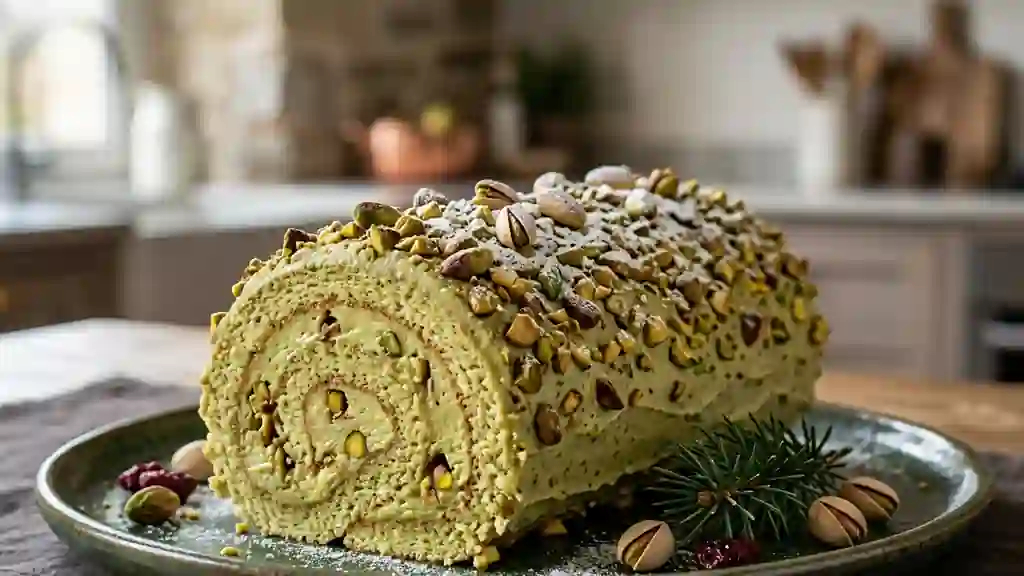 Bûche Fondante Pistache et Amande - Photo de présentation