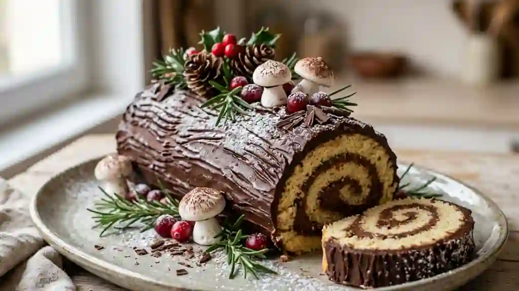 Bûche de Noël Fondante Chocolat-Vanille - Photo de présentation