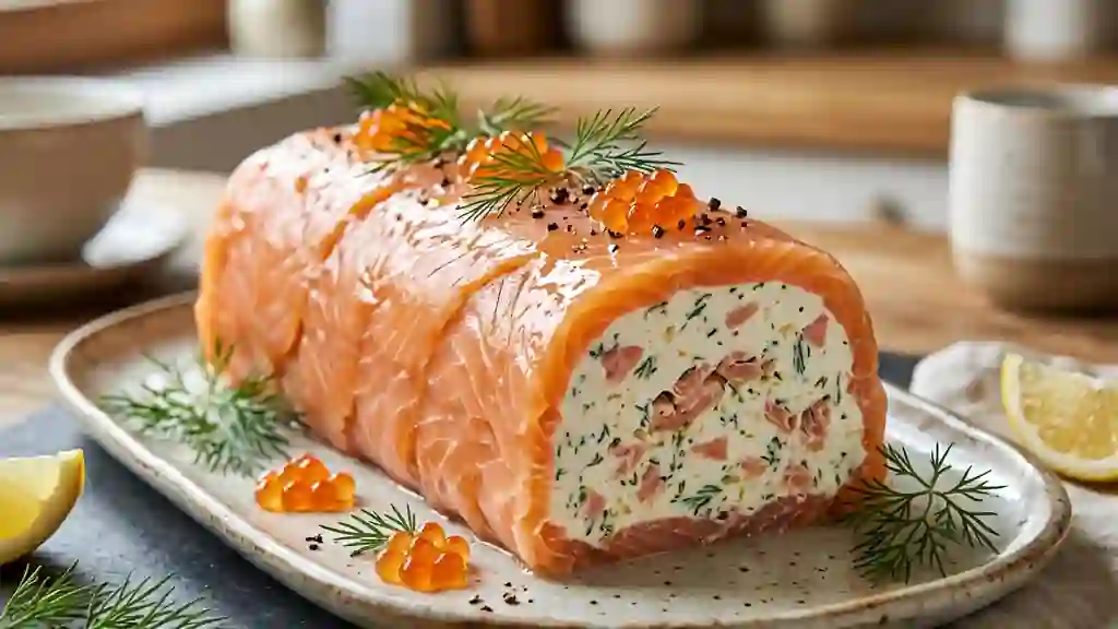 Bûche Fondante au Saumon et Aneth - Photo de présentation