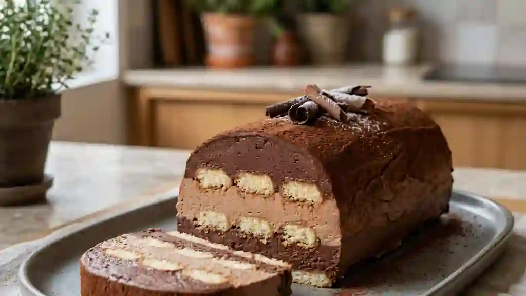Bûche fondante aux deux chocolats - Photo de présentation