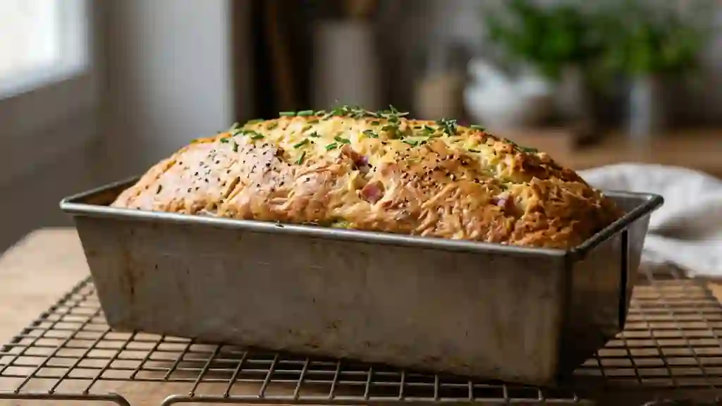 Cake au yaourt salé, jambon et fromage fondant - Photo de présentation