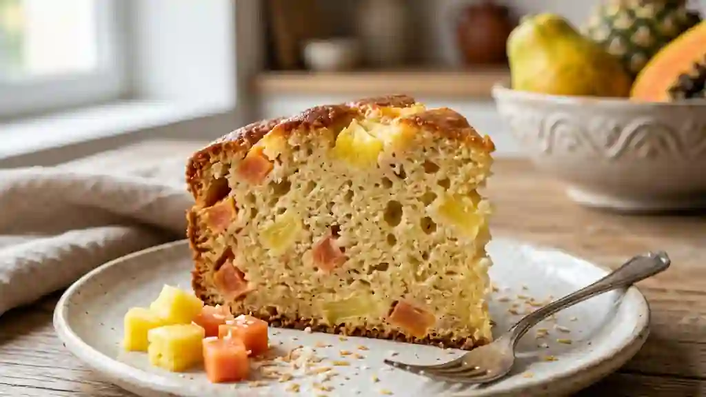 Cake exotique ananas papaye ultra-moelleux - Photo de présentation