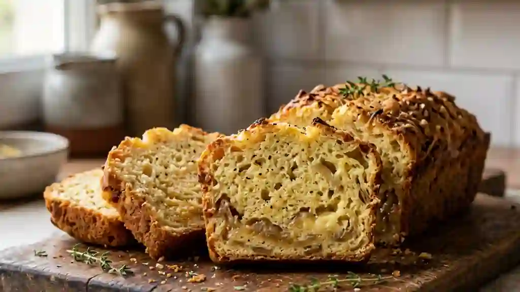 Cake fondant aux oignons caramélisés - Photo de présentation