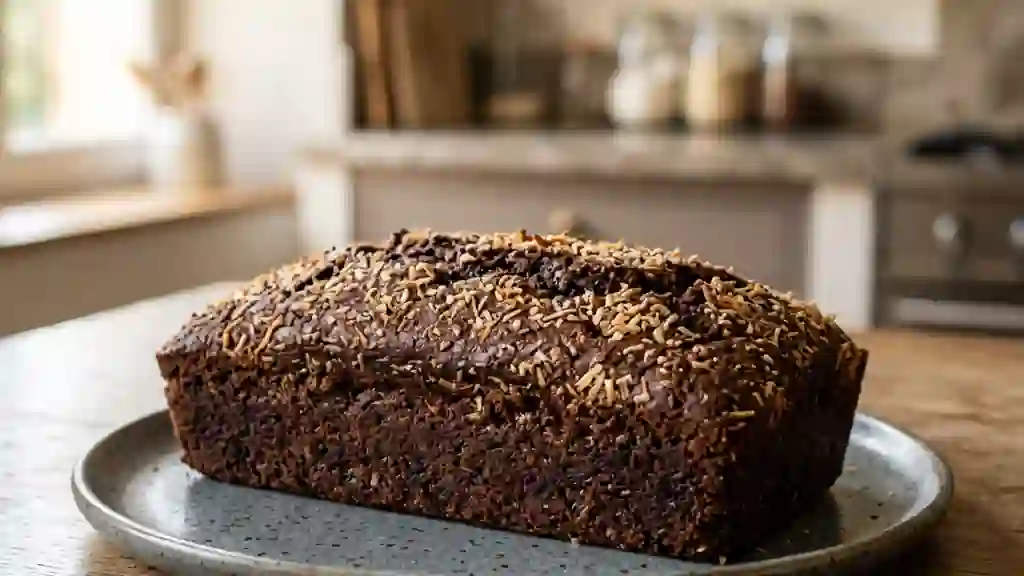 Cake intense chocolat et cœur noix de coco - Photo de présentation