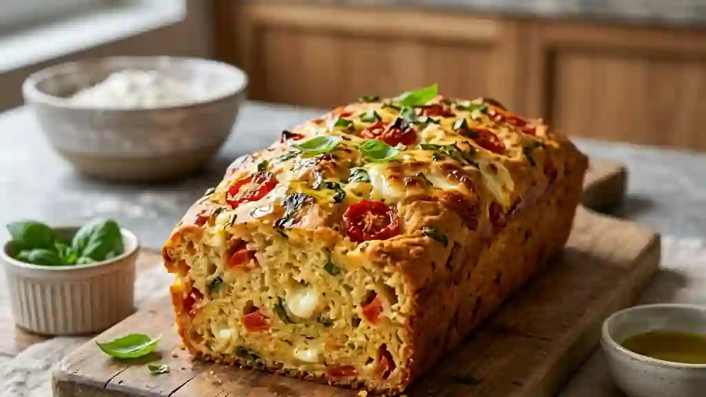 Cake italien tomate mozzarella et basilic - Photo de présentation