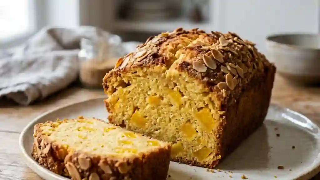 Cake Mangue Vanille et Amandes Croquantes - Photo de présentation