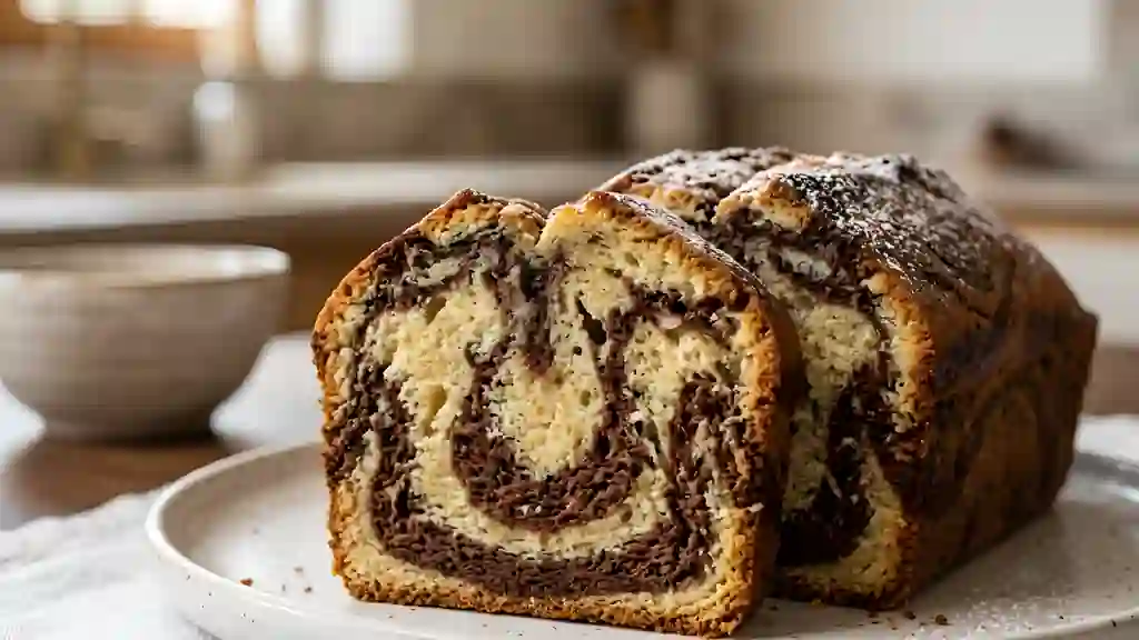 Cake Marbré Vanille et Cacao Fondant - Photo de présentation