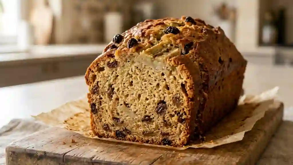 Cake fondant banane et raisins charnus - Photo de présentation