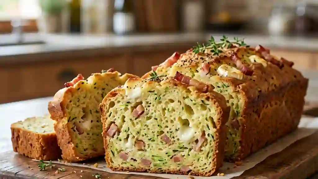 Cake Fondant Courgette, Chèvre et Lardons - Photo de présentation