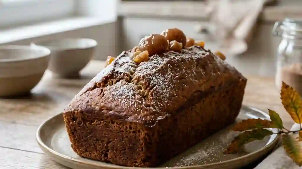 Cake fondant à la purée de marrons - Photo de présentation