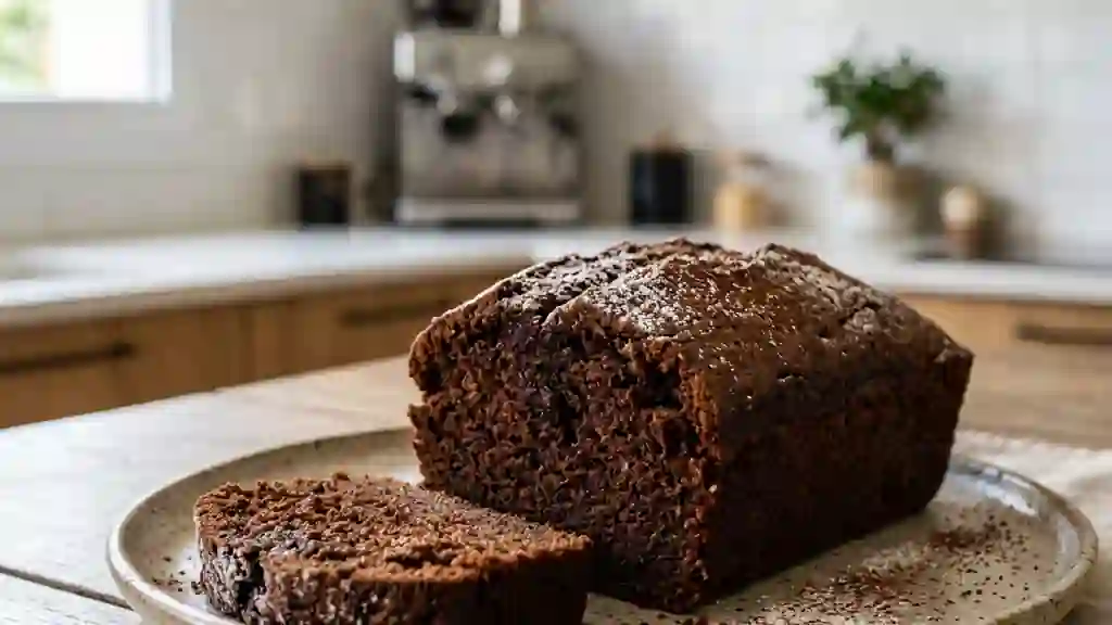 Cake moelleux moka et chocolat noir - Photo de présentation