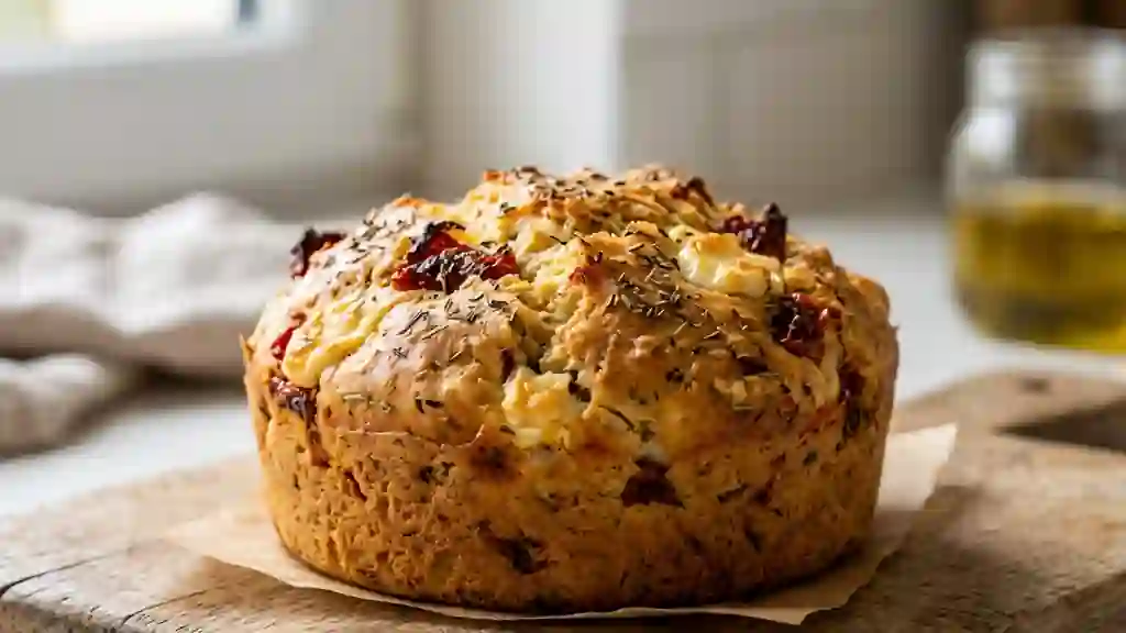 Cake moelleux au chèvre et tomates confites - Photo de présentation