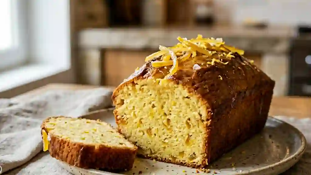 Cake fondant au citron et écorces confites - Photo de présentation