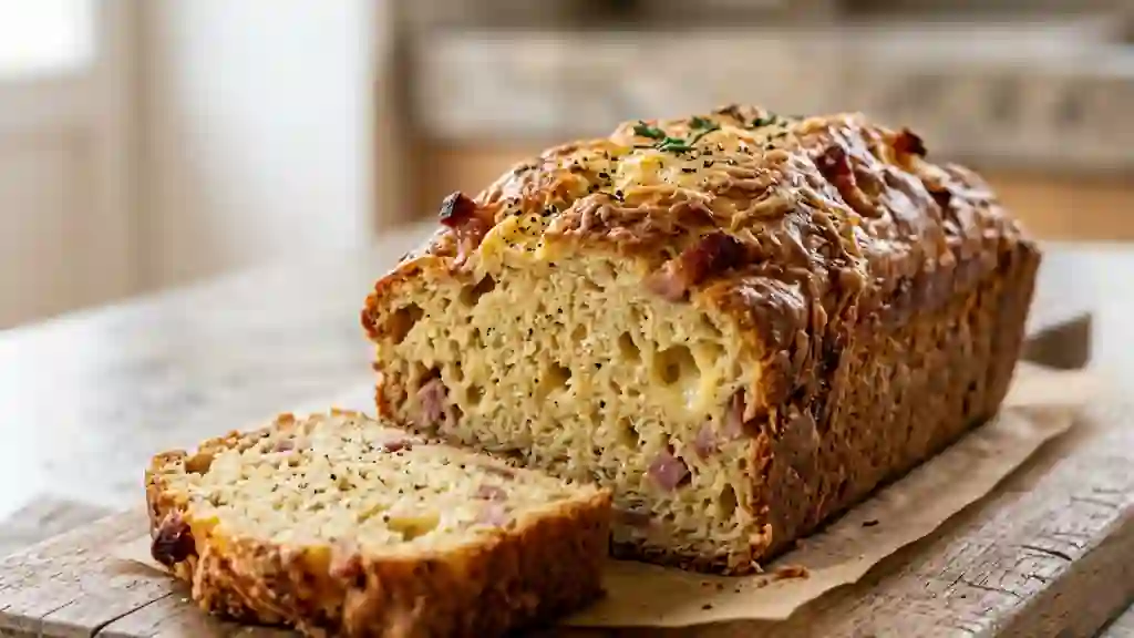 Cake moelleux au gruyère et lardons fumés - Photo de présentation