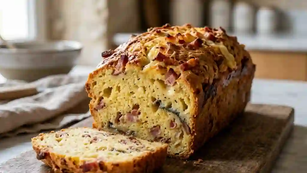 Cake au Morbier fondant et bacon croustillant - Photo de présentation