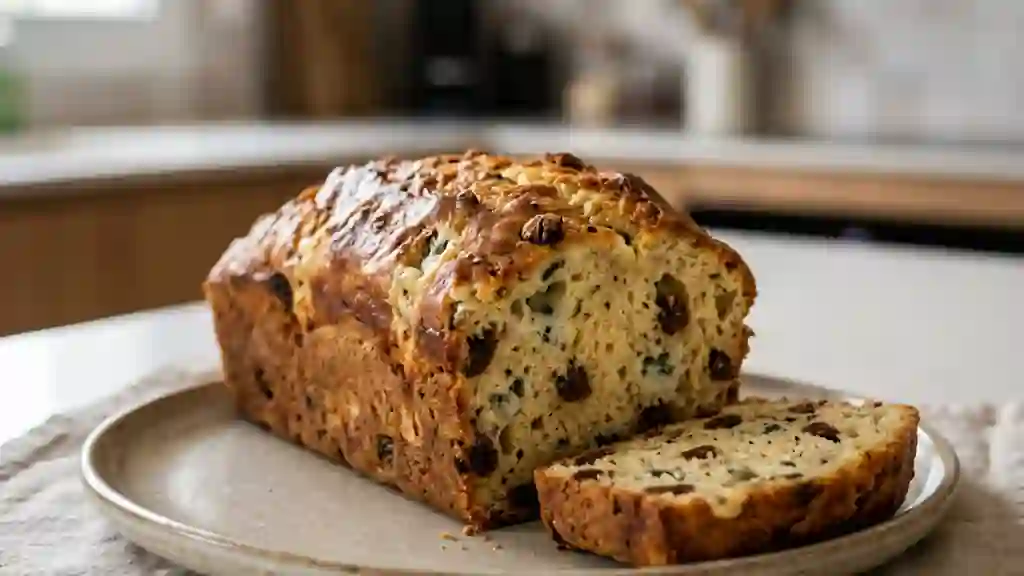 Cake fondant au Roquefort et raisins sucrés - Photo de présentation
